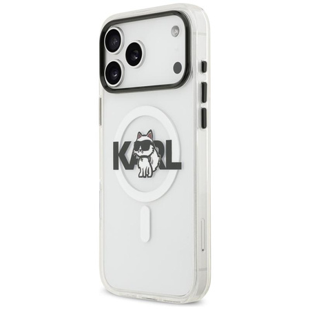 Karl Lagerfeld IML Choupette Sketch Logo MagSafe - Hülle für iPhone 17 Pro Max (transparent)