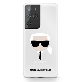 Karl Lagerfeld Head - Pouzdro pro Samsung Galaxy S21 Ultra (průhledné)