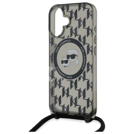 Karl Lagerfeld IML Crossbody Monogram Karl & Choupette Head MagSafe - Case for iPhone 16 (black)