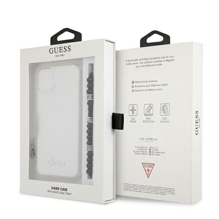 Guess Black Pearl Strap - iPhone 13 Mini Tasche (Transparent)