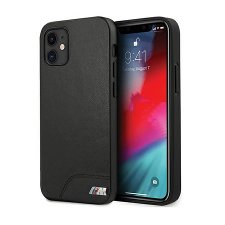 BMW hladká PU kůže - pouzdro pro iPhone 12 mini (černé)