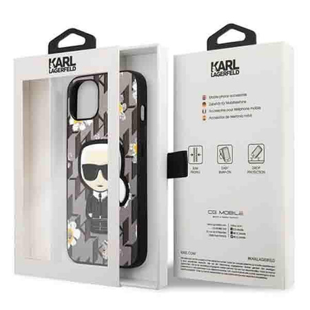 Karl Lagerfeld Iconic Karl Flower - Hülle für iPhone 13 (Grau)