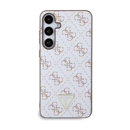 Guess 4G Triangle Metal Logo - pouzdro pro Samsung Galaxy S24+ (bílé)
