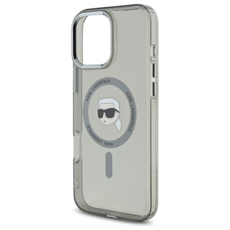 Karl Lagerfeld IML Metal Karl Head MagSafe - Hülle für iPhone 16 Pro (schwarz)