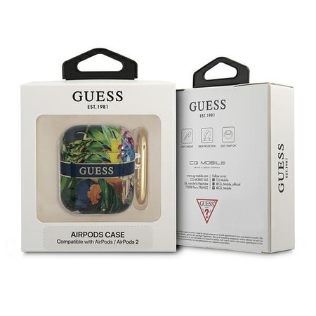 Guess Flower - pouzdro pro Airpods 1/2 generace (modré)