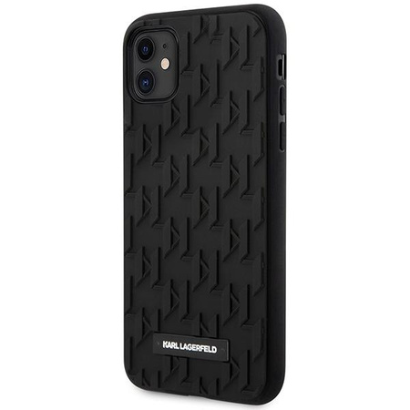 Karl Lagerfeld Monogram 3D Pattern - Case for iPhone 11 (Black)