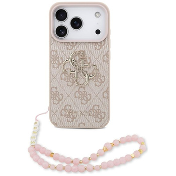 ETUI DO IPHONE 17 PRO GUESS RÓŻOWE ORYGINALNE ZE SMYCZĄ ELEGANCKIE MODNE