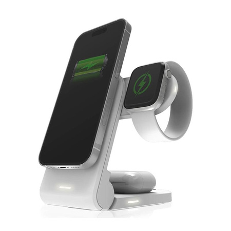 STM ChargeTree MAG - mobilní bezdrátová nabíječka 3 v 1 s MagSafe (bílá)
