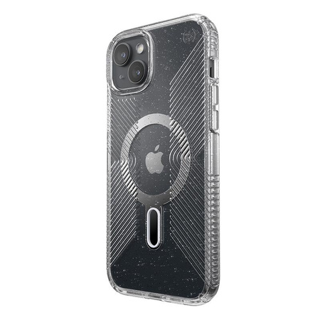 Speck Presidio Lux Grip ClickLock & Magsafe - Etui iPhone 15 Plus (Clear / Chrome Finish / Serene Silver)
