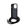 Karl Lagerfeld Crossbody Saffiano Metal Pin Karl & Choupette - Coque pour iPhone 15 Pro (noir)