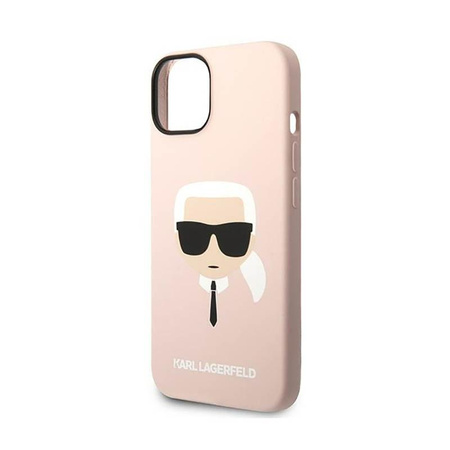Karl Lagerfeld Silikonové pouzdro Iconic Karl`s Head - iPhone 14 Plus (růžové)