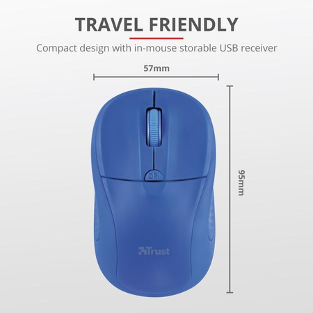 Trust Primo - Souris optique sans fil 1600 DPI (Bleu)