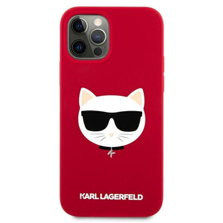 Silikonové pouzdro Karl Lagerfeld Choupette Head - iPhone 12 Pro Max (červené)