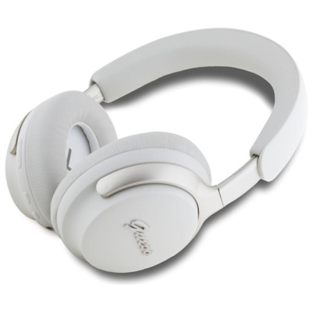Guess Metal Script Logo - Écouteurs intra-auriculaires sans fil Bluetooth ANC + ENC (beige)