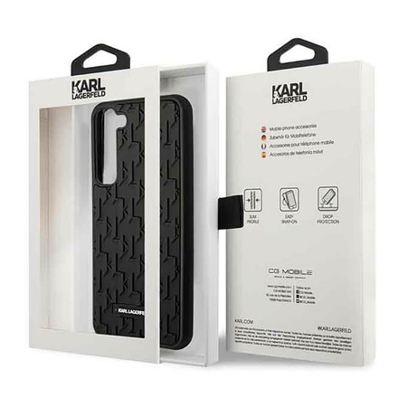 Karl Lagerfeld Monogram 3D Pattern - pouzdro pro Samsung Galaxy S23 (černé)