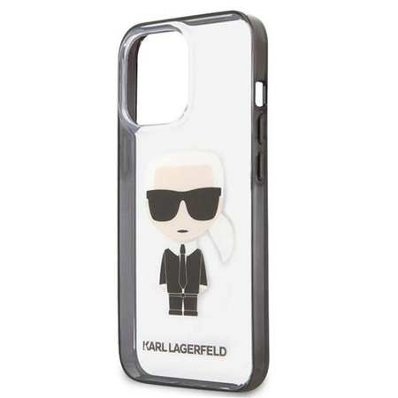 Karl Lagerfeld Ikonik Karl - Coque iPhone 13 Pro (transparent / cadre noir)