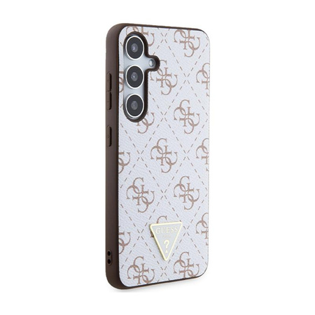 Guess 4G Dreieck Metall Logo - Samsung Galaxy S24 Tasche (weiß)