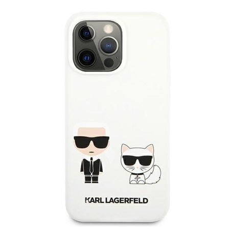 Karl Lagerfeld Silikonové pouzdro Karl & Choupette - iPhone 13 Pro Max (bílé)