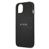 Guess Saffiano Metal Logo Stripes - étui pour iPhone 13 mini (noir)