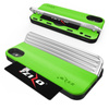 Zizo Retro Series - iPhone Xs / X case with card pocket + stand + 9H glass for screen (Neon Green/Silver)