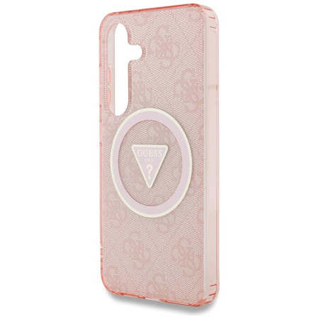 Guess 4G Glitter Triangle Buttons MagSafe - Gehäuse für Samsung Galaxy S25 (rosa)