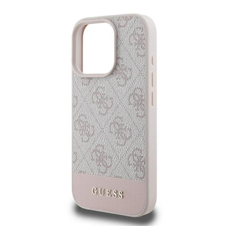 Guess 4G Bottom Stripe – Pouzdro pro iPhone 16 Pro Max (růžové)