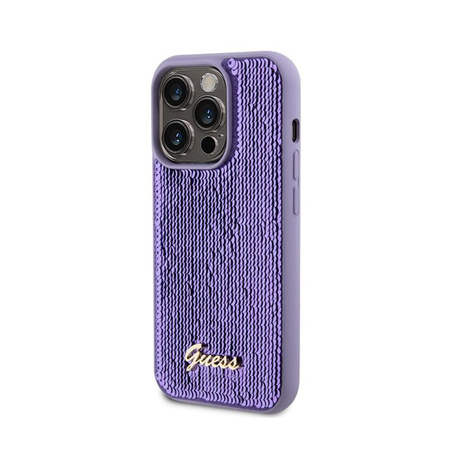 Guess Sequin Script Metal - Case for iPhone 15 Pro (Purple)