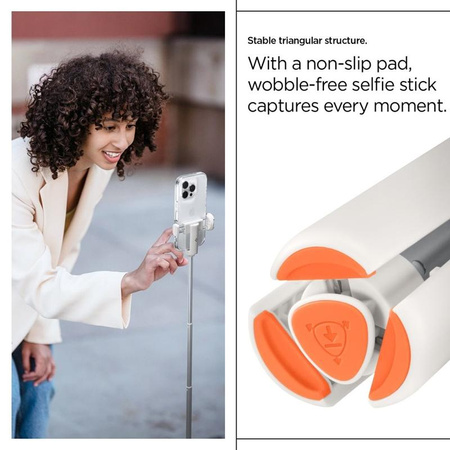 Spigen S541W Bluetooth Selfie Stick Tripod - Smartphone Tripod / Selfie Stick Holder (Dune Beige)