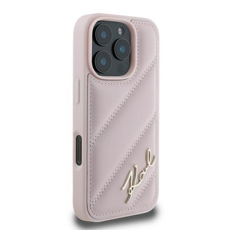 Karl Lagerfeld Quilted Signature - Case for iPhone 16 Pro Max (pink)