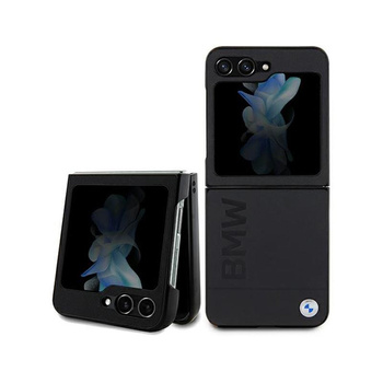 BMW Leather Hot Stamp - Samsung Galaxy Z Flip 5 Tasche (Schwarz)+O6