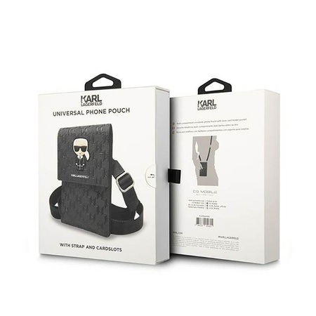 Karl Lagerfeld Monogram Ikonik Patch Wallet Phone Bag - Torba na smartfona i akcesoria (czarny)