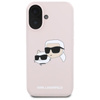 Karl Lagerfeld szilikon dupla fejű nyomtatott MagSafe - iPhone 16 tok (rózsaszín)