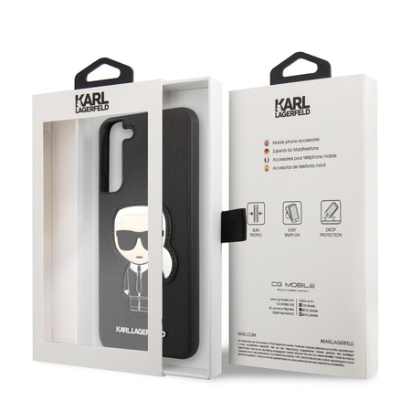 Karl Lagerfeld Saffiano Ikonik Patch - Étui Samsung Galaxy S22+ (noir)