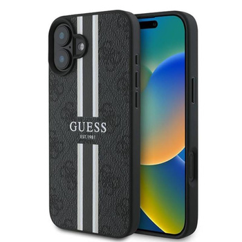 Guess 4G Printed Stripes MagSafe - Hülle iPhone 16 Plus (schwarz)