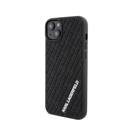 Karl Lagerfeld 3D Gummi Multi Logo - iPhone 15 Plus Tasche (schwarz)