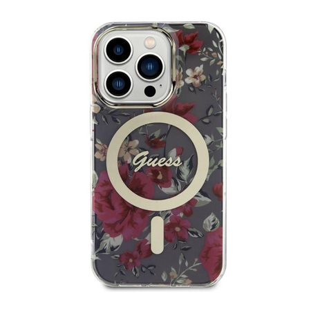 Guess Flower MagSafe - Schutzhülle für iPhone 14 Pro (Grün)