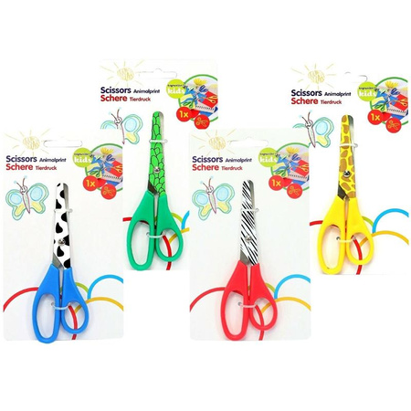 Topwrite - Ciseaux 13 cm avec motif animalier (Jaune / Girafe)