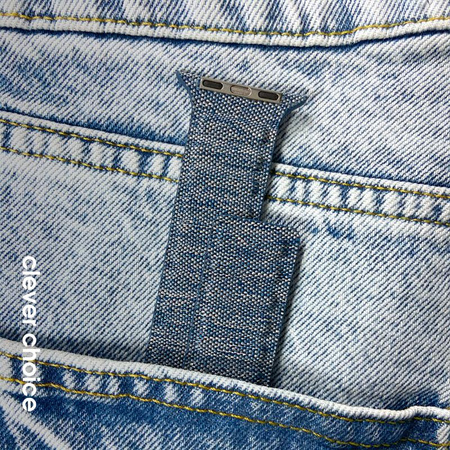 Crong Melange – Magnetisches Armband für Apple Watch 44/45/46/49 mm (blauer Melange)