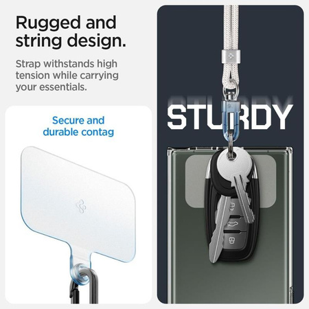 Spigen Universal Strap Set Crossbody & Wrist - Váll + csuklótelefon szíj (Pearl White)
