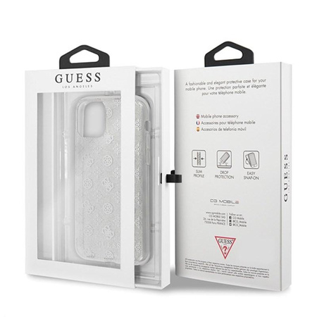 Guess 4G Peony Glitter - iPhone 11 Pro Case (Silver)