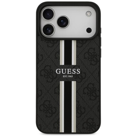 Guess 4G Printed Stripes MagSafe - Case iPhone 17 Pro Max (black)