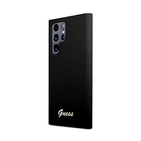 Guess Silicone Script Metal Logo - Etui Samsung Galaxy S22 Ultra (noir)