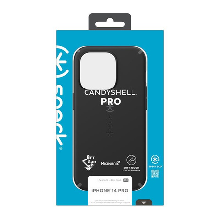 Speck CandyShell Pro - iPhone 14 Pro Case with MICROBAN Coating (Black / Slate Grey)