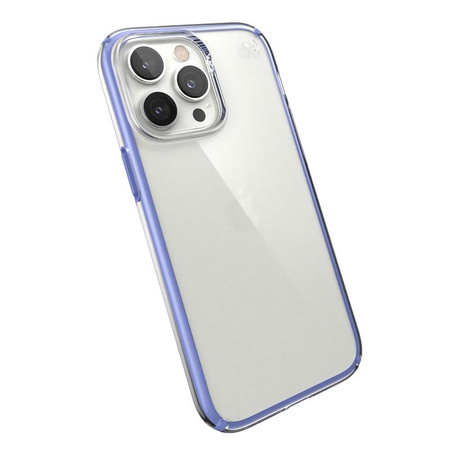 Speck Presidio Perfect-Clear avec Impact Geometry - Coque pour iPhone 14 Pro Max avec revêtement MICROBAN (transparente / violette)