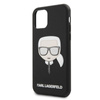 Karl Lagerfeld Iconic dombornyomott csillám tok - iPhone 11 Pro Max tok (fekete)