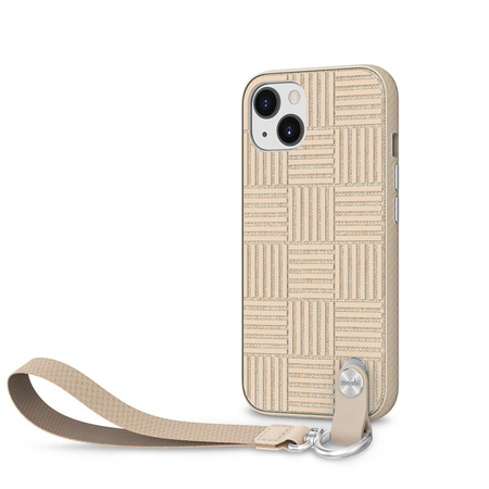 Moshi Altra - Étui avec dragonne détachable iPhone 13 (anti-bactérien NanoShield™) (Sahara Beige)