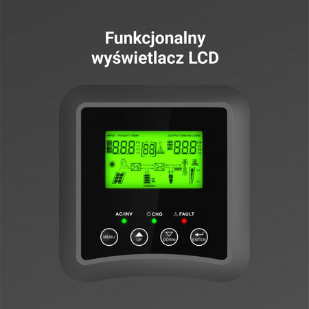 Green Cell - Solarwechselrichter Off Grid mit Solarladegerät MPPT 48VDC 230VAC 3000VA/3000W Reine Sinuswelle