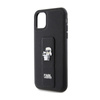 Karl Lagerfeld Gripstand Saffiano Karl & Choupette kitűzők - iPhone 11 tok (fekete)
