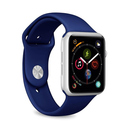 PURO ICON - Elastický sportovní řemínek pro Apple Watch 42/44/45 mm (S/M a M/L) (tmavě modrý)