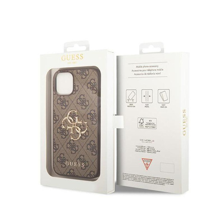 Guess 4G Big Metal Logo - Case for iPhone 15 Plus (brown)